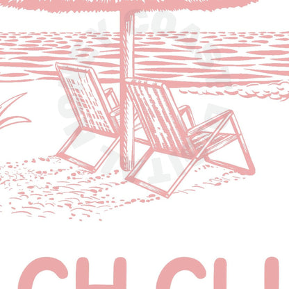 Pink East Coast Beach Club Digital Prints