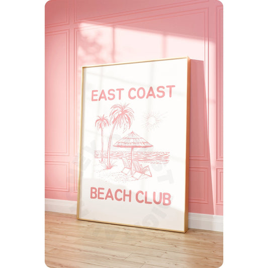 Pink East Coast Beach Club Digital Prints