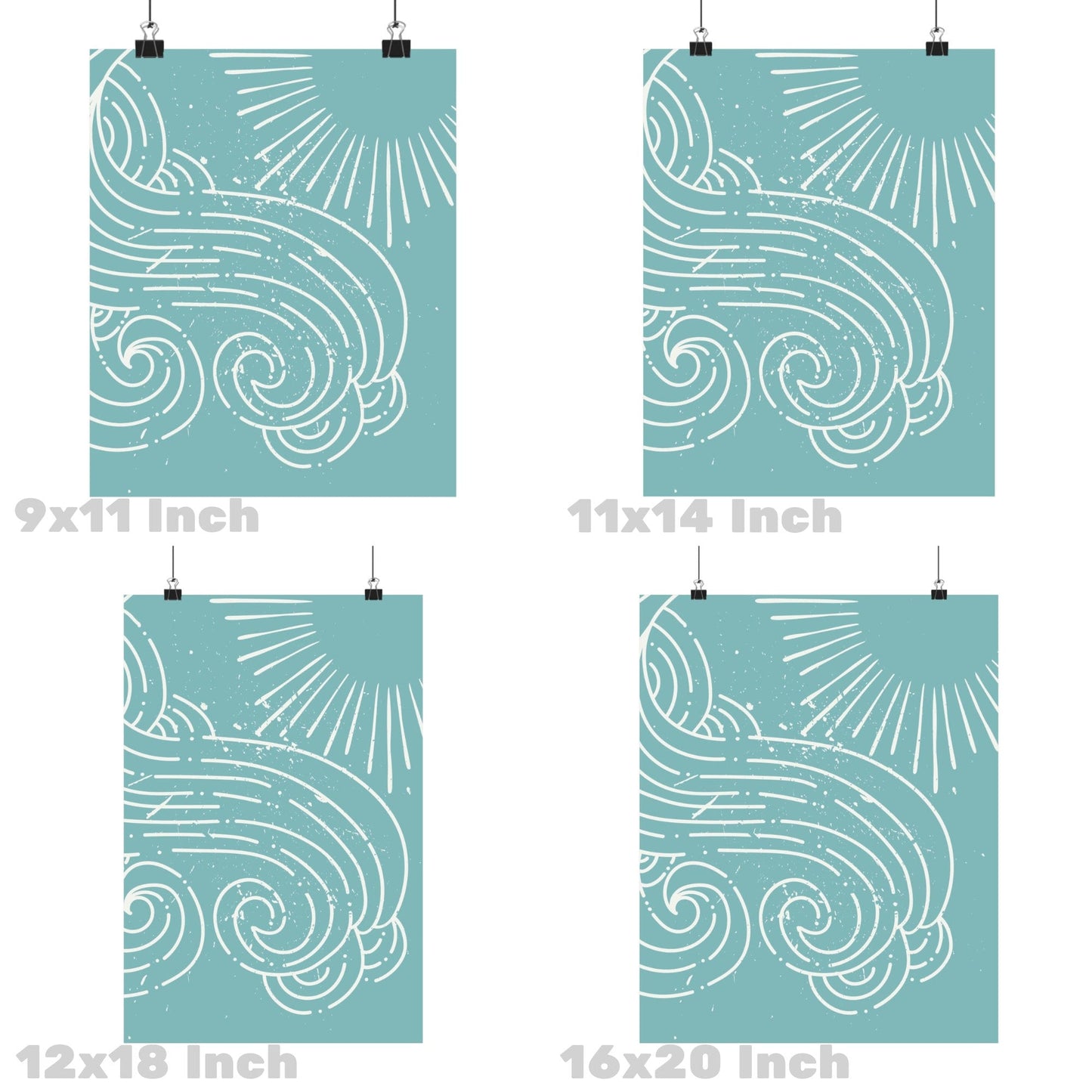 Seafoam Wave And Sun Poster