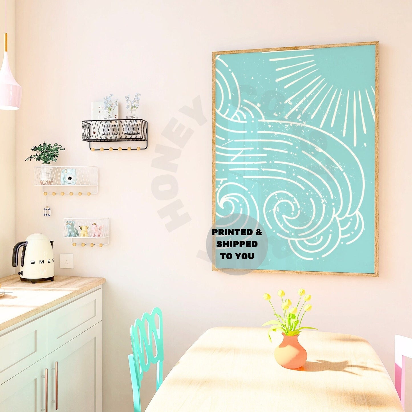 Seafoam Wave And Sun Poster