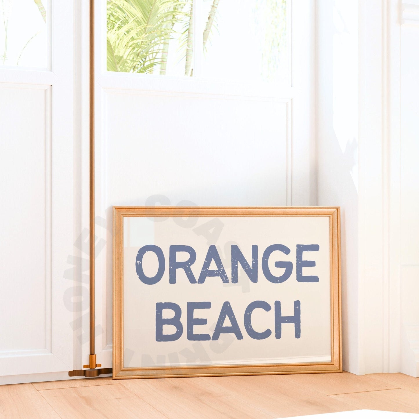 Landscape Coastal Blue Orange Beach Digital Prints