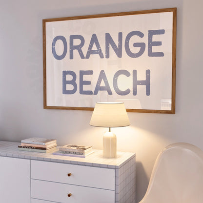 Landscape Coastal Blue Orange Beach Poster