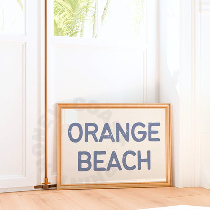 Landscape Coastal Blue Orange Beach Poster