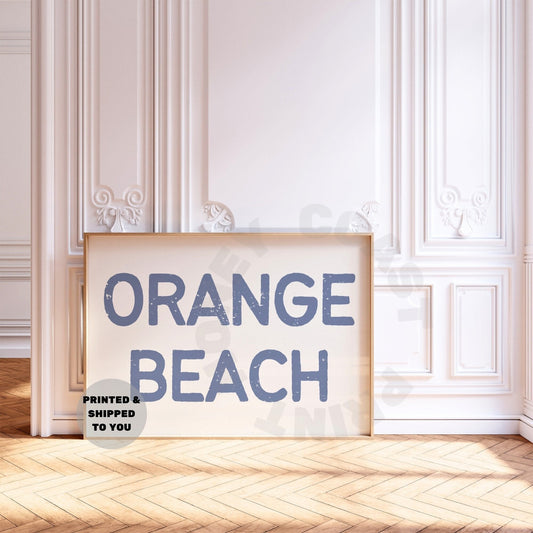 Landscape Coastal Blue Orange Beach Poster