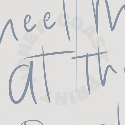 Landscape Coastal Blue Meet Me At The Beach Love Letter Poster