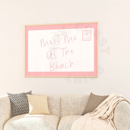 Landscape Pink Meet Me At The Beach Love Letter Poster