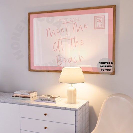 Landscape Pink Meet Me At The Beach Love Letter Poster