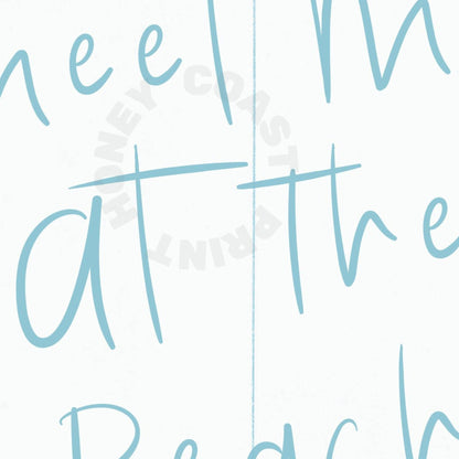 Landscape Surf Blue Meet Me At The Beach Love Letter Poster