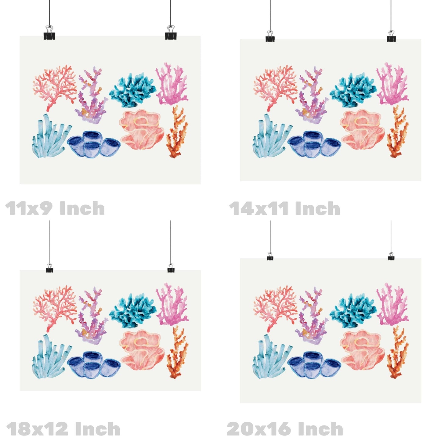 Landscape Watercolor Corals Poster