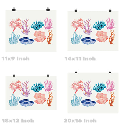 Landscape Watercolor Corals Poster