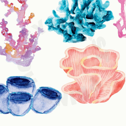 Landscape Watercolor Corals Poster