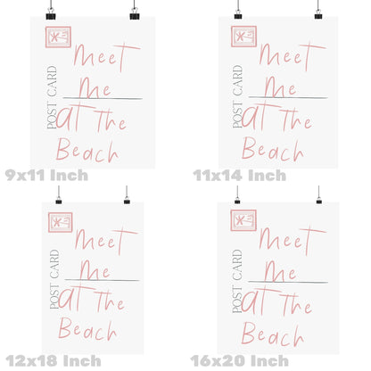 Pink Meet Me At The Beach Love Letter Poster