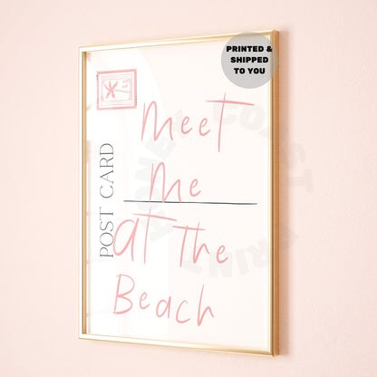 Pink Meet Me At The Beach Love Letter Poster