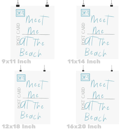 Surf Blue Meet Me At The Beach Coastal Love Letter Poster