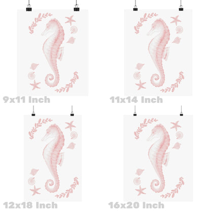 Pink Muted Seahorse Poster