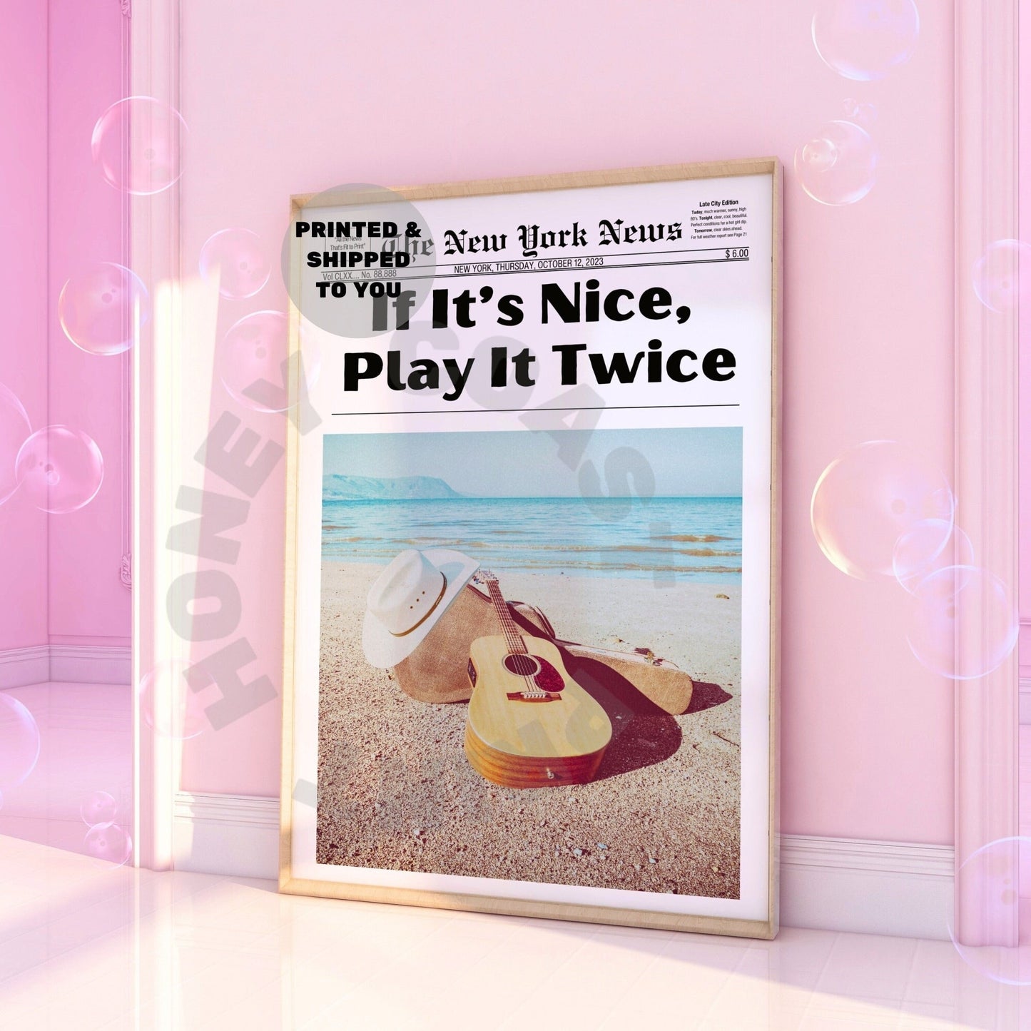 If It's Nice Play It Twice Newspaper Poster