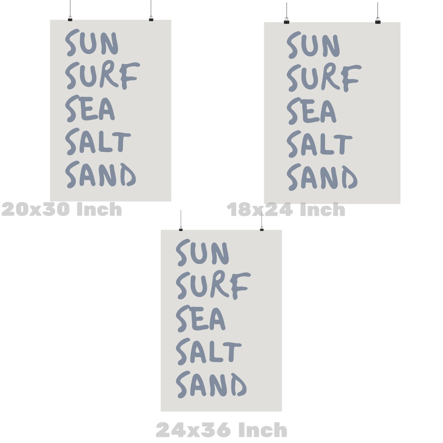 Coastal Blue Sun Surf Sea Salt Sand Poster