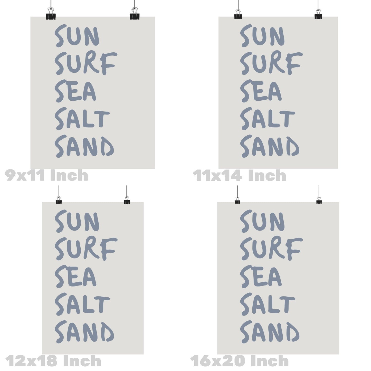 Coastal Blue Sun Surf Sea Salt Sand Poster