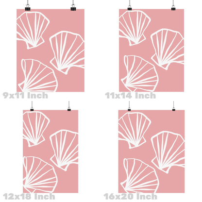 Pink Hand Drawn Seashells Poster