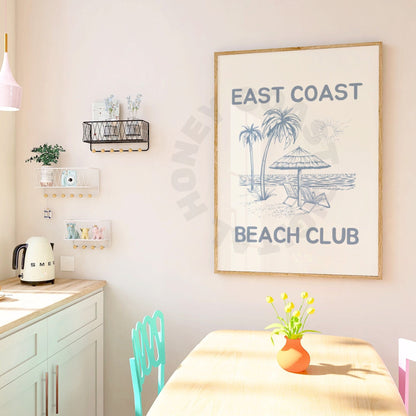 Coastal Blue East Coast Beach Club Digital Prints