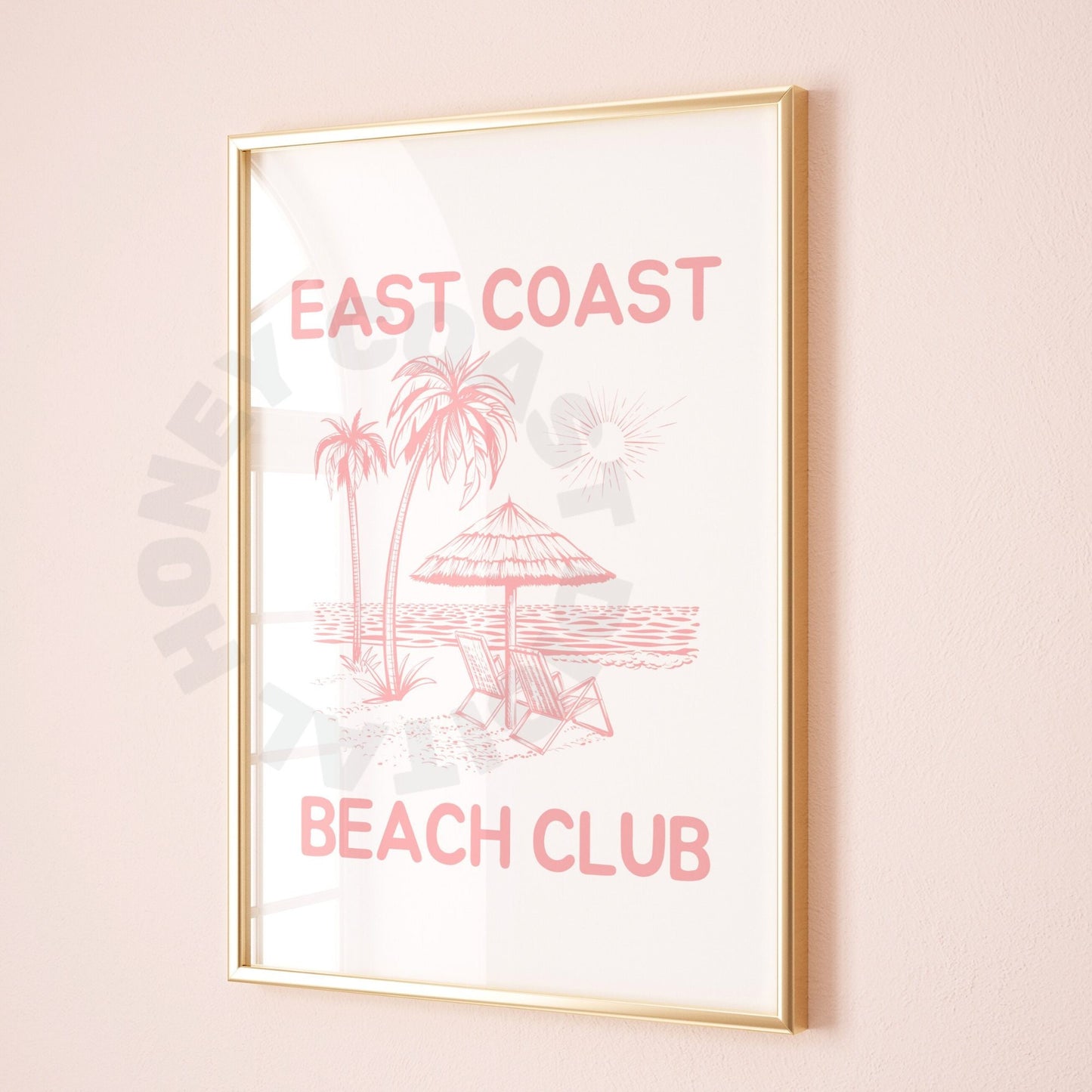 Pink East Coast Beach Club Digital Prints