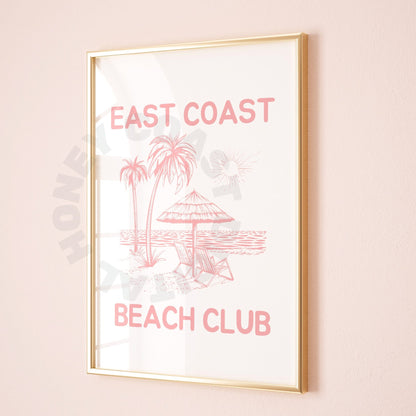 Pink East Coast Beach Club Digital Prints